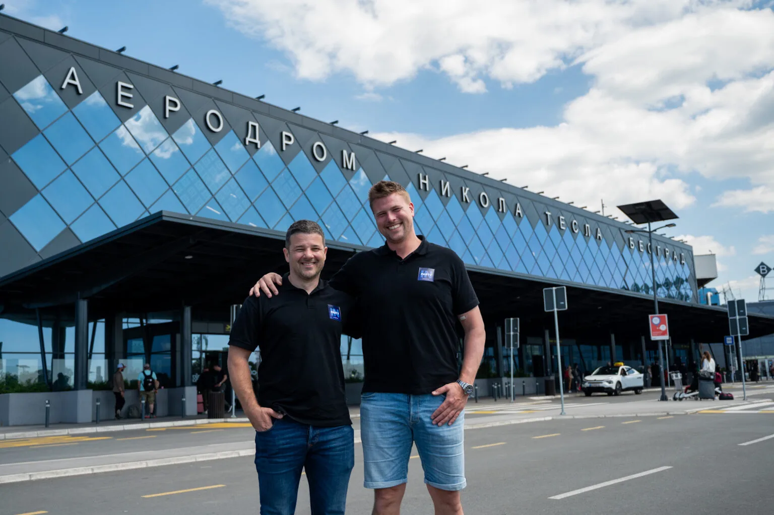 The Partyin.co team at Belgrade Nikola Tesla Airport